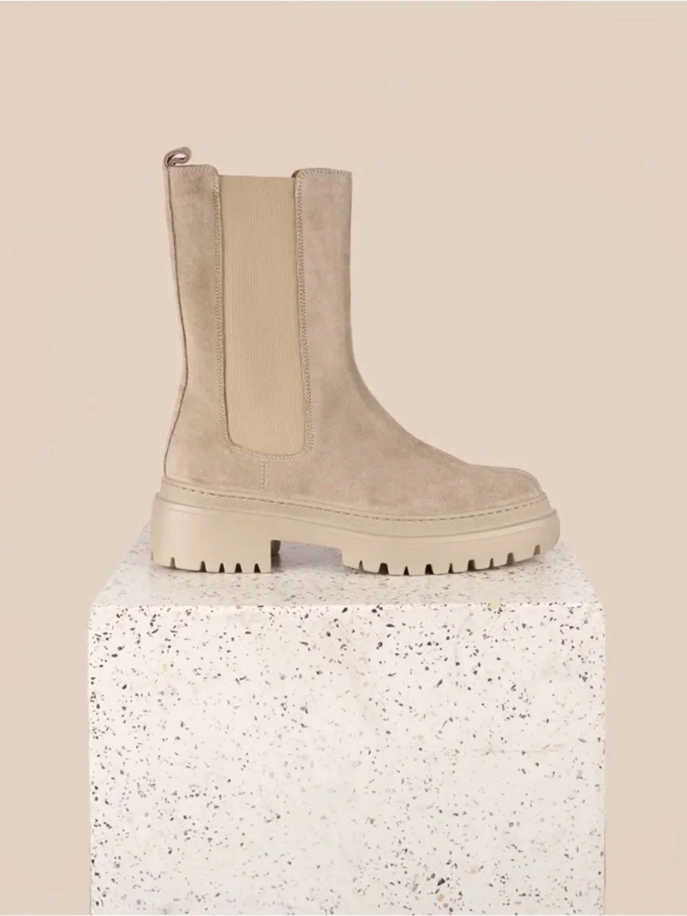 A. Soliani Monza Tall Oat Suede Lug Sole Boots EU 39 US 8.5